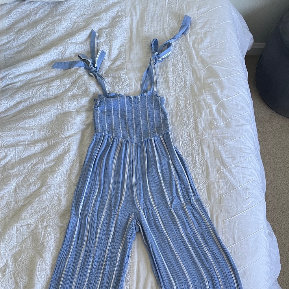 Blue Striped Women's Jumpsuit